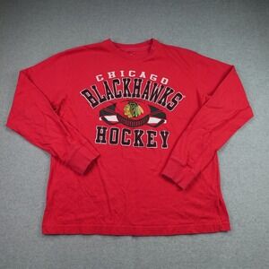 Chicago Blackhawks Shirt Men Small Red Sport Hockey Long Sleeve NHL GIII